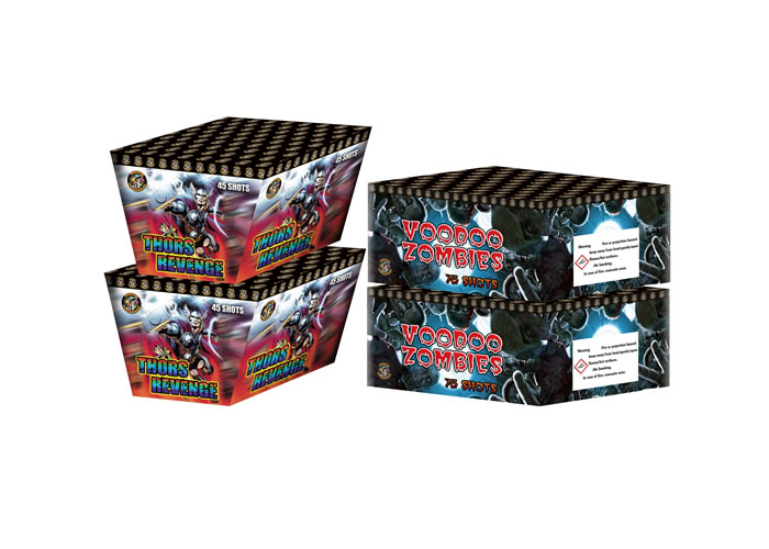 FANNED BARRAGE - 4 FIREWORKS